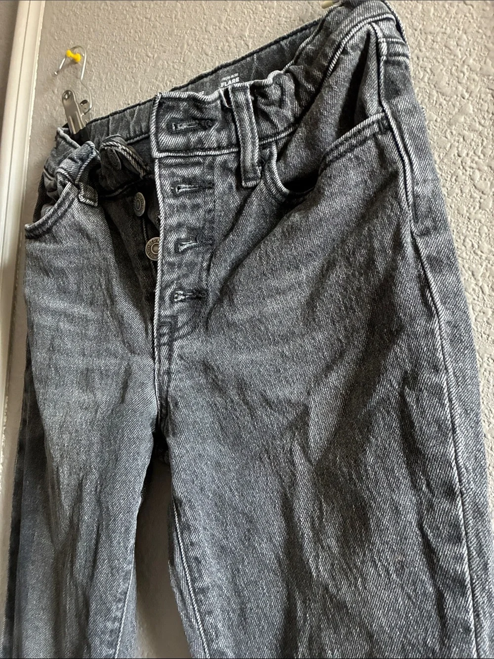 Old Navy Kids Gray Button-Front Flared Jeans